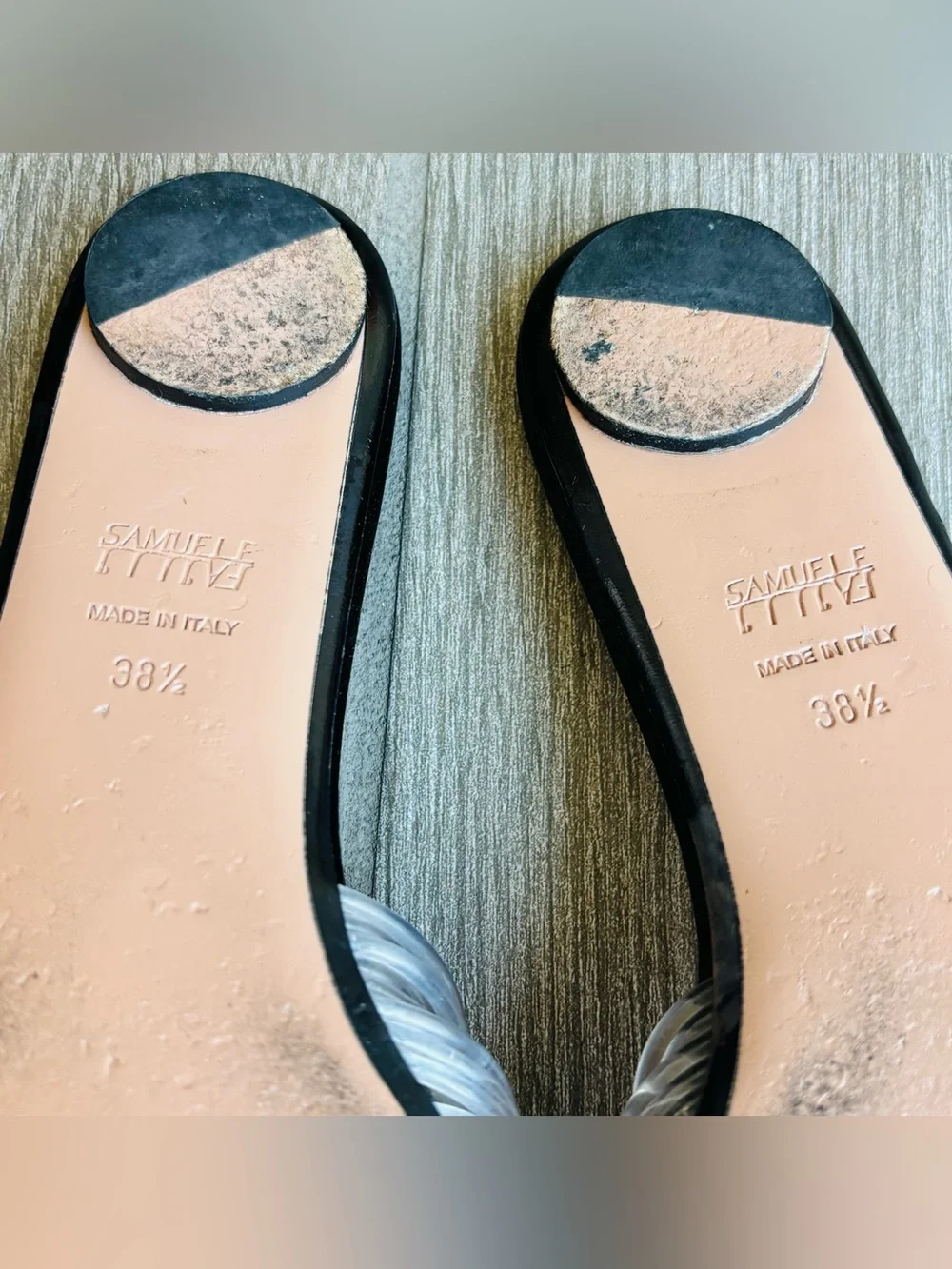 Samuele Failli Clear Plastic Black Slip On Flat Sandals size EU 38.5